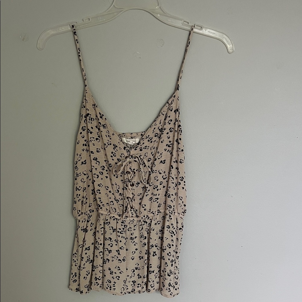 Maurices Beige and Black Floral Camisole